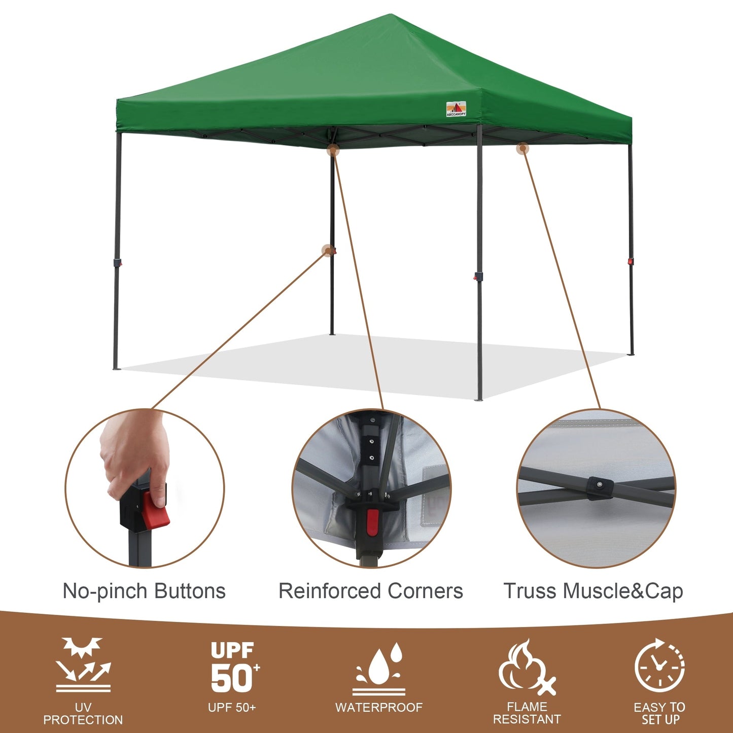 ABCCANOPY Tente de parasol pliable facile et durable pour extérieur