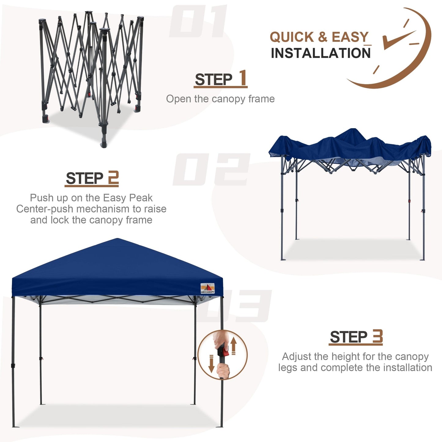ABCCANOPY Tente de parasol pliable facile et durable pour extérieur