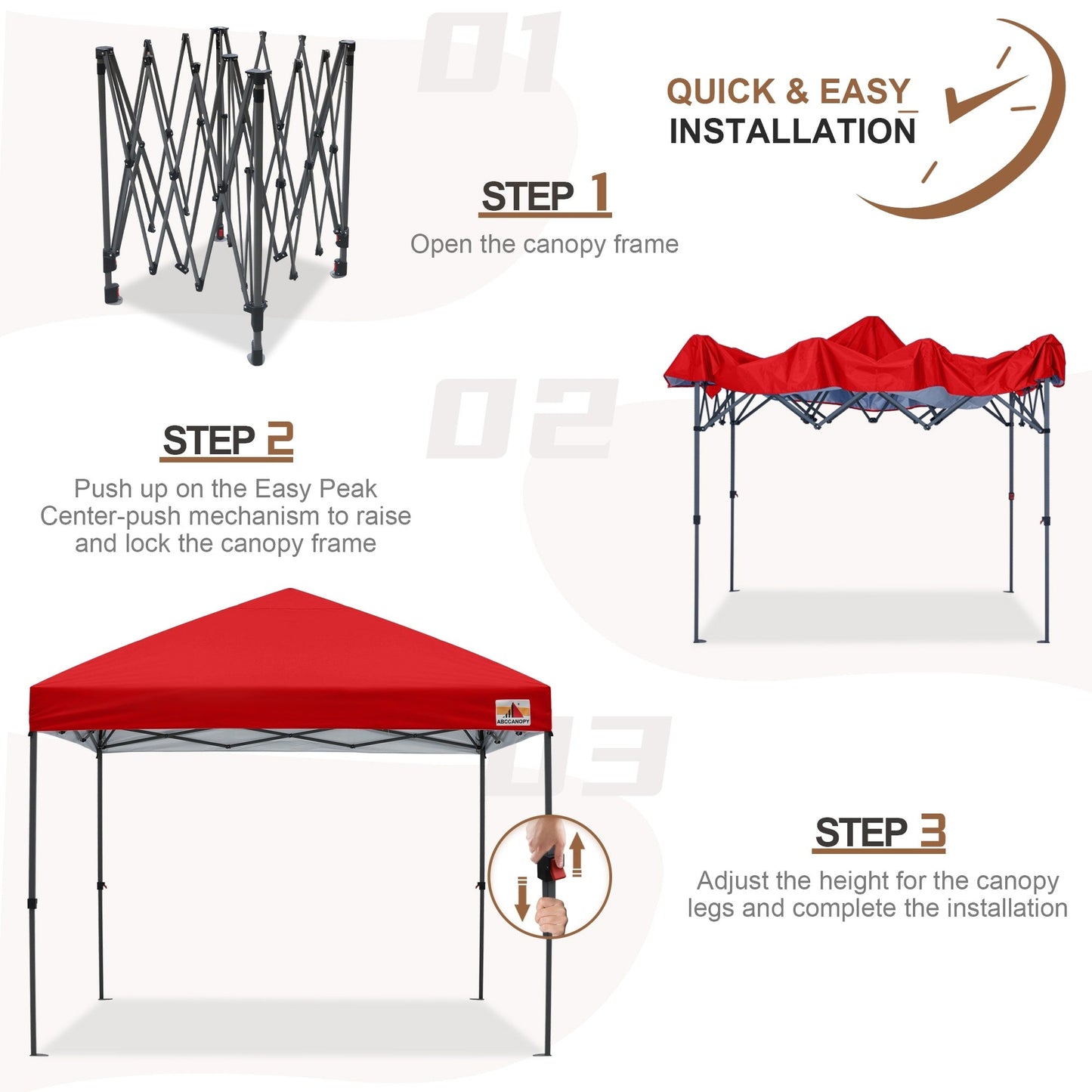 ABCCANOPY Tente de parasol pliable facile et durable pour extérieur