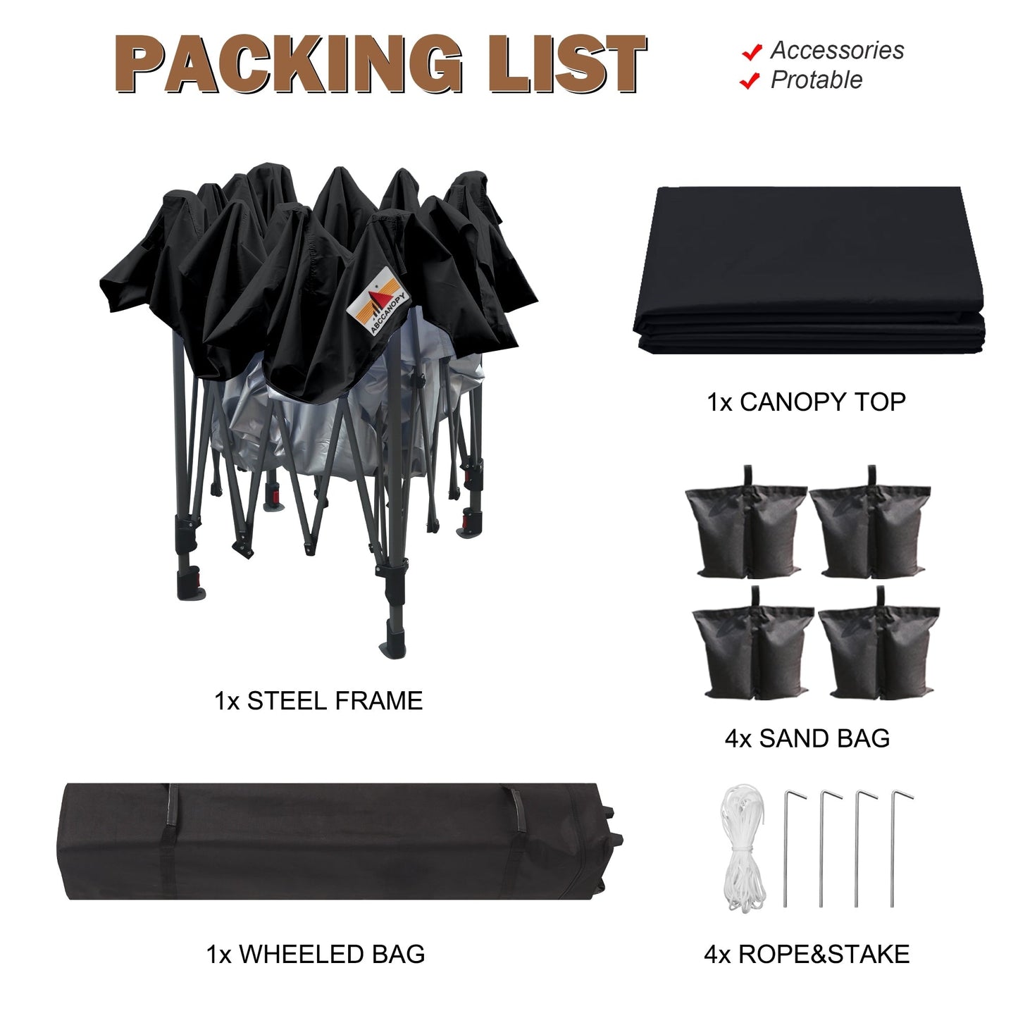 ABCCANOPY Tente de parasol pliable facile et durable pour extérieur