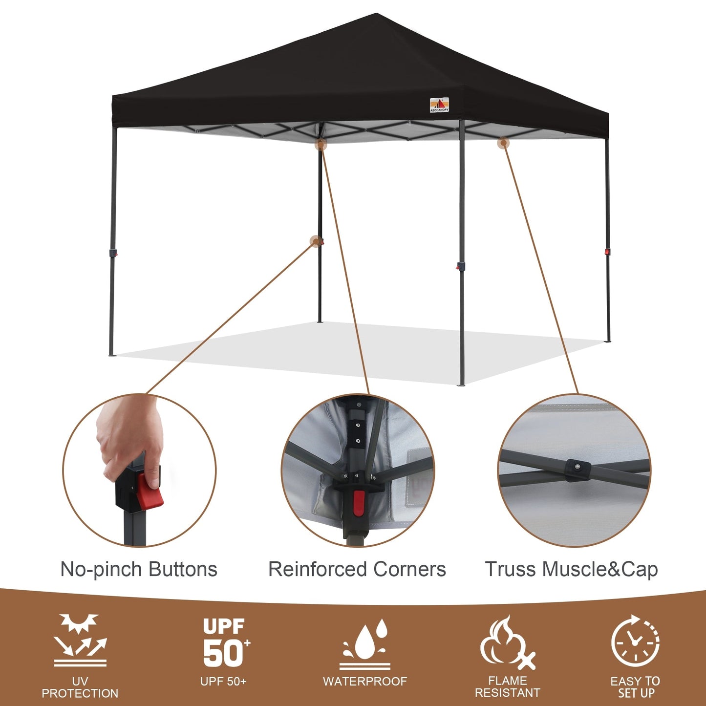 ABCCANOPY Tente de parasol pliable facile et durable pour extérieur