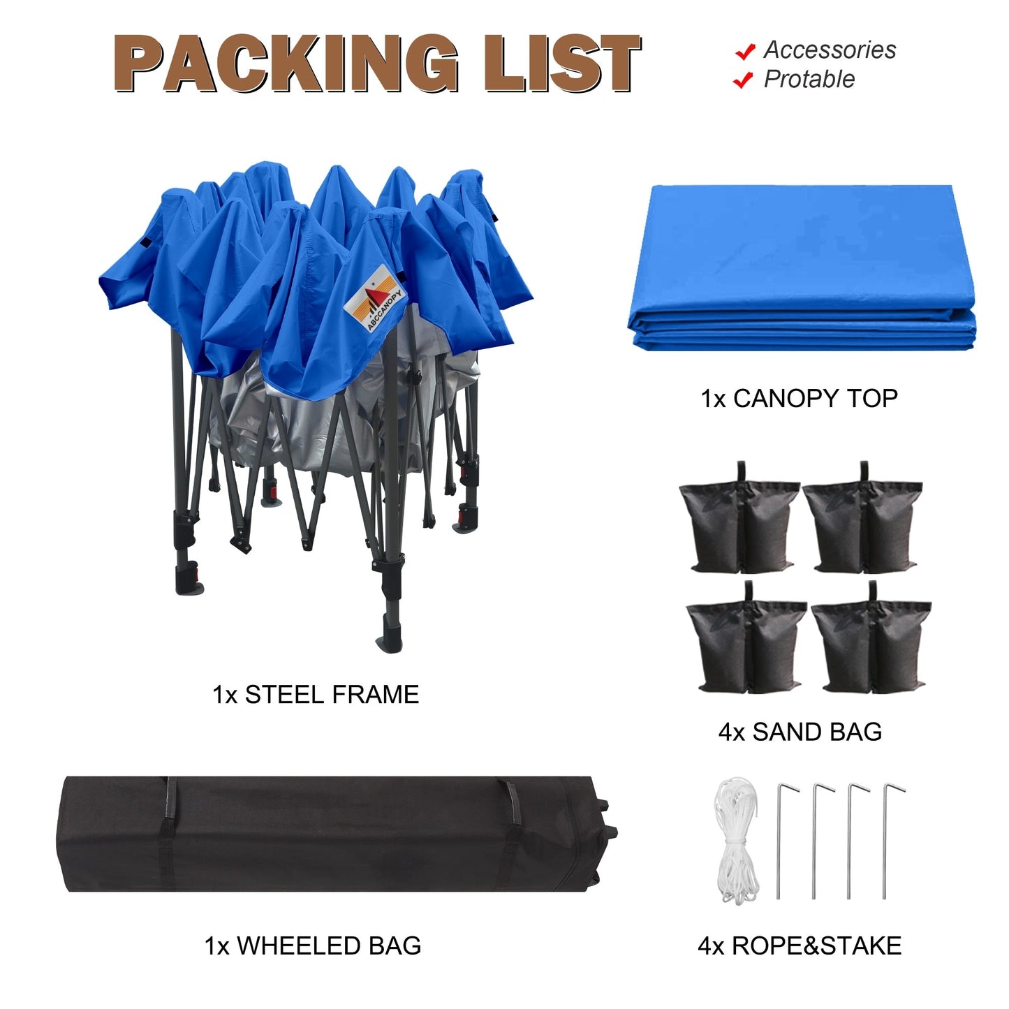 ABCCANOPY Tente de parasol pliable facile et durable pour extérieur