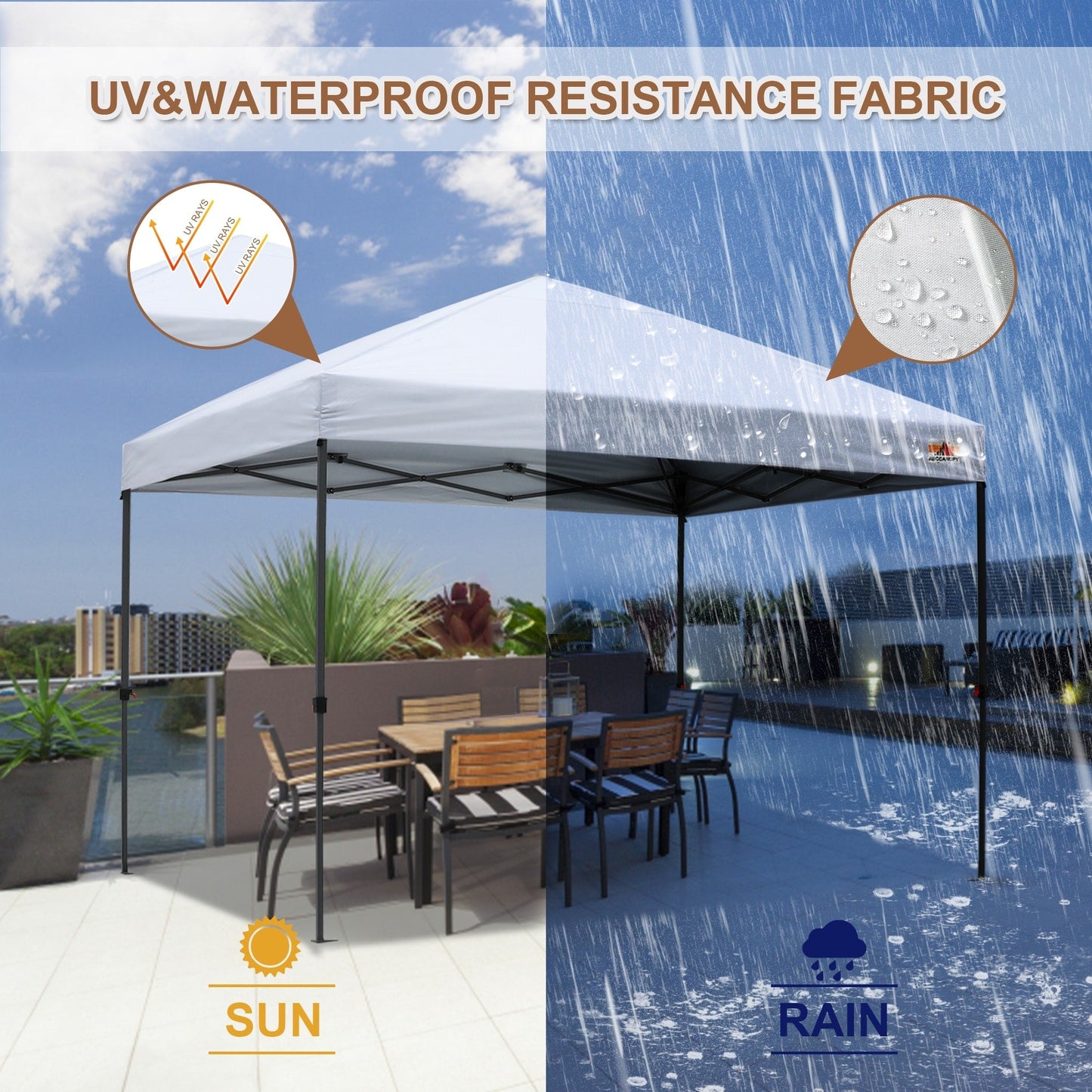 ABCCANOPY Tente de parasol pliable facile et durable pour extérieur