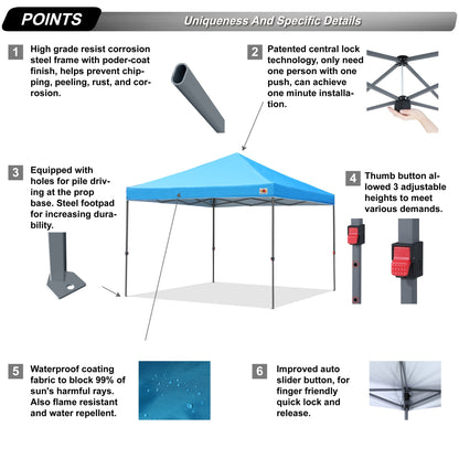 ABCCANOPY Tente de parasol pliable facile et durable pour extérieur