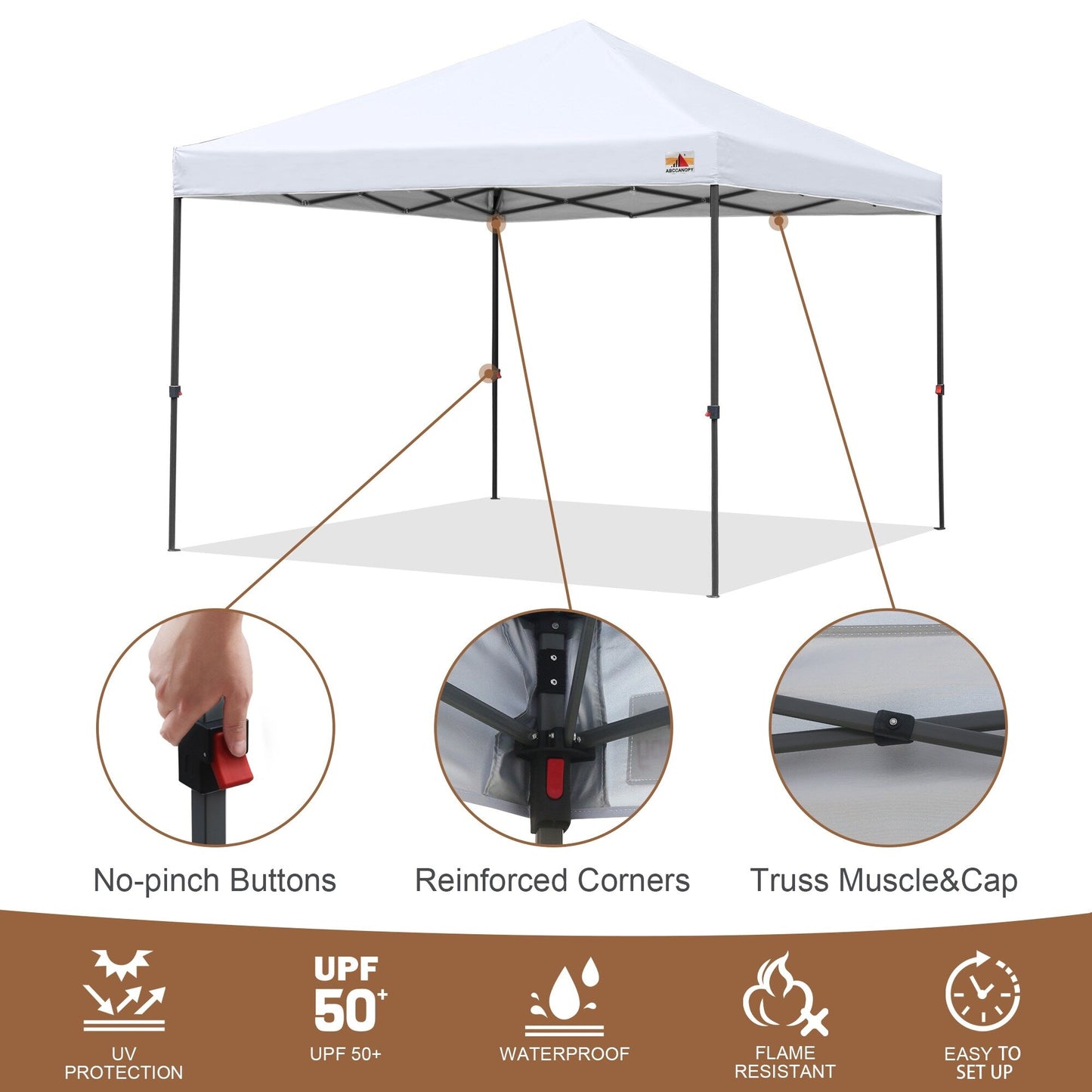 ABCCANOPY Tente de parasol pliable facile et durable pour extérieur