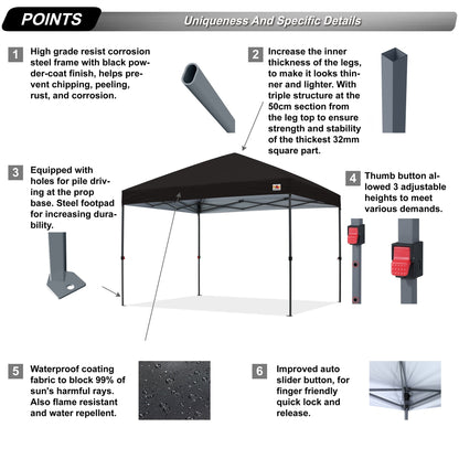 ABCCANOPY Tente de parasol pliable facile et durable pour extérieur