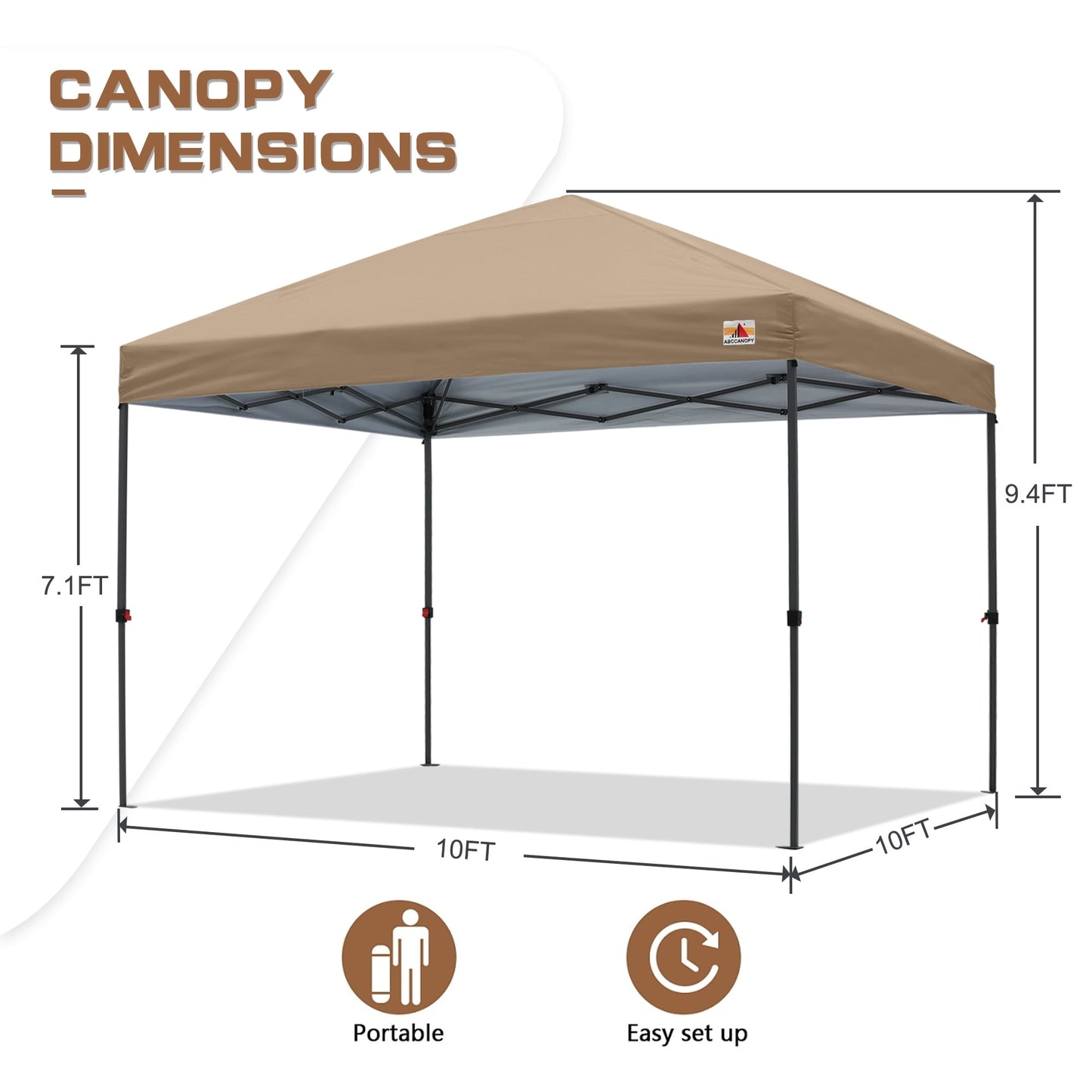 ABCCANOPY Tente de parasol pliable facile et durable pour extérieur