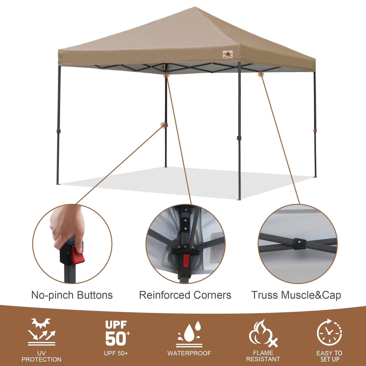 ABCCANOPY Tente de parasol pliable facile et durable pour extérieur