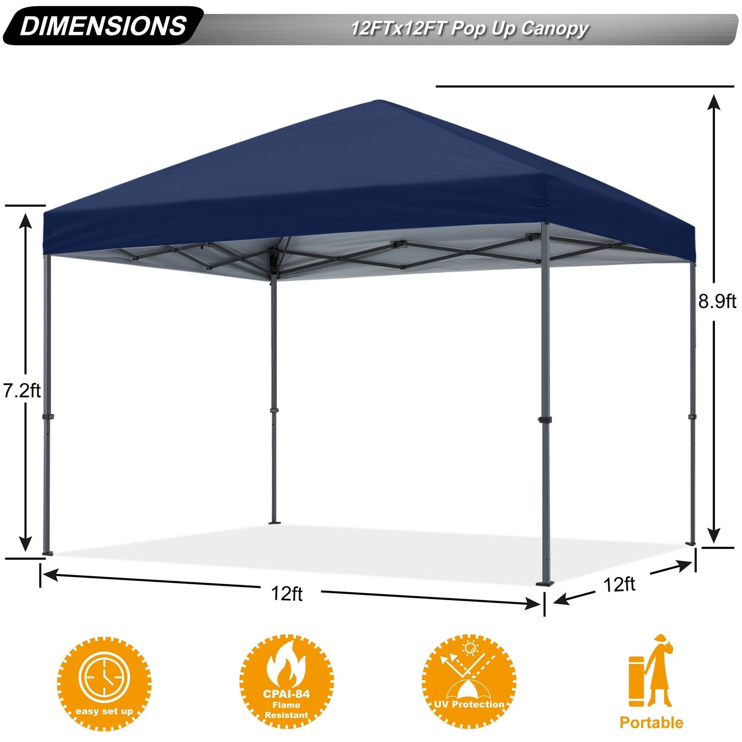 ABCCANOPY Tente de parasol pliable facile et durable pour extérieur