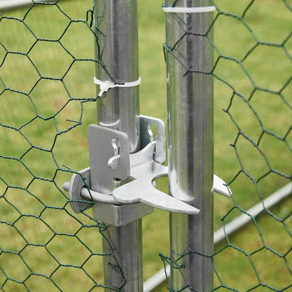 AECOJOY Grande Volière pour Poules en Métal, Cage à Poules en Métal avec Accès Direct