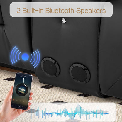 Canapé inclinable AECOJOY, manuel, pour camping-car, canapé inclinable en PU, avec console, pour salle de cinéma à domicile.