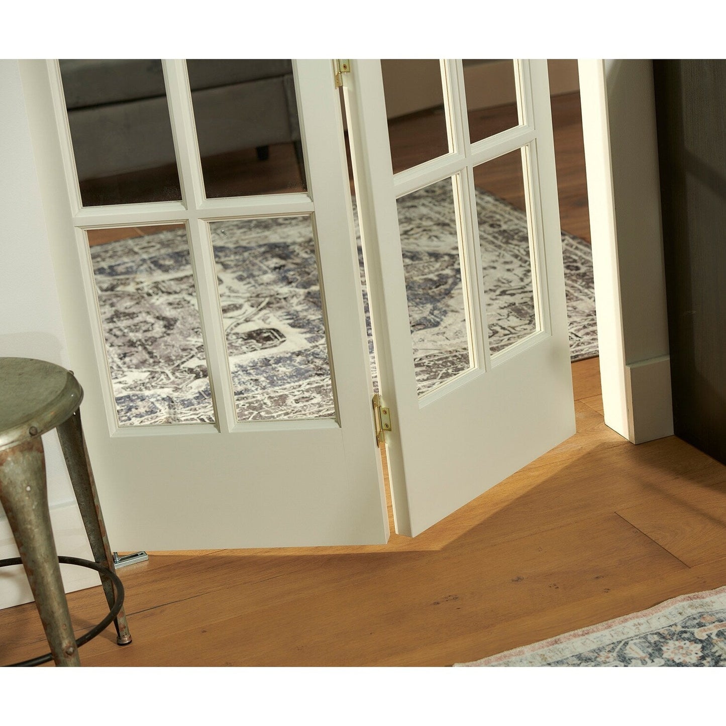 Porte pliante en pin non fini à carreaux de verre traditionnels AWC de 76 cm (30 pouces)