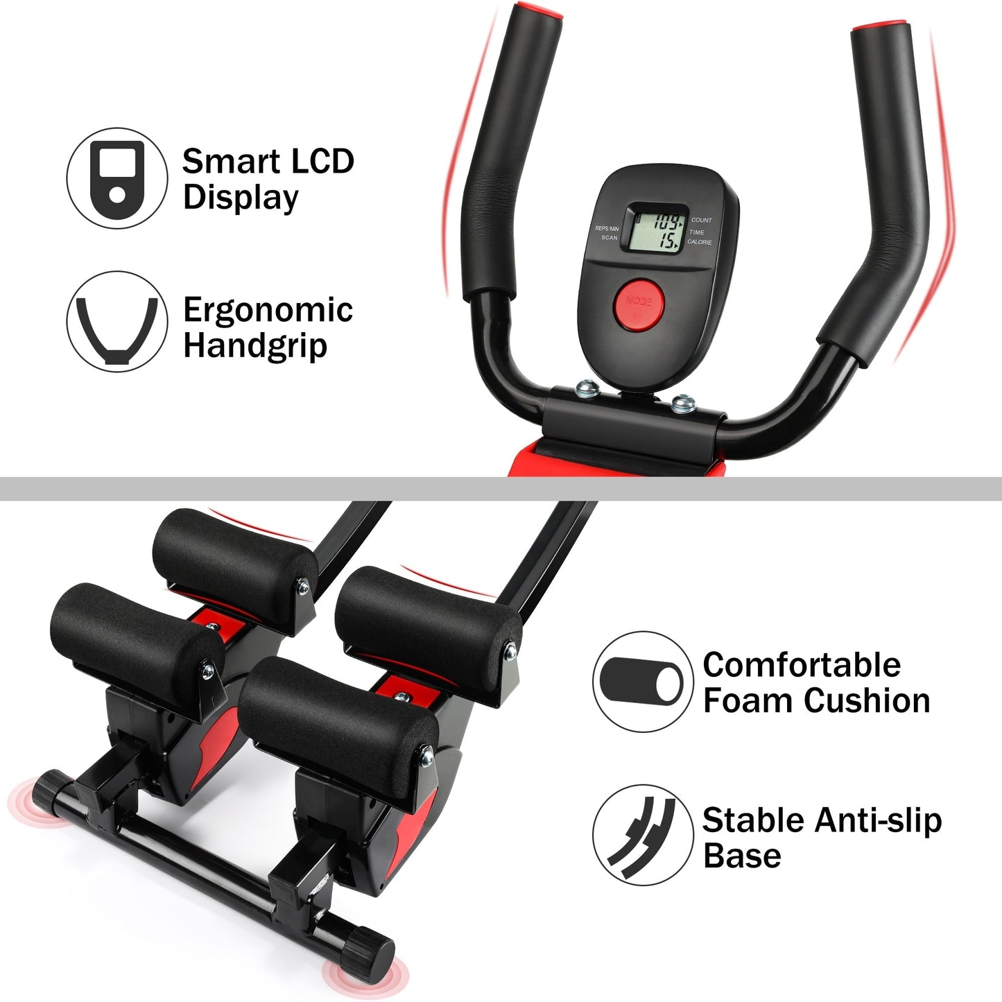 Machine à abdominaux pliable, entraîneur d'exercices abdominaux, salle de sport à domicile, remise en forme.