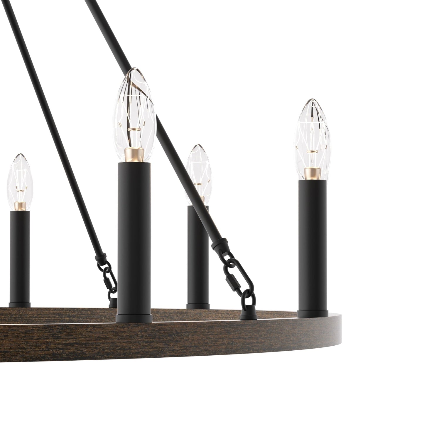 Suspension Acroma à 12 lumières, style ferme, en forme de roue de charrette de 40 pouces, avec certification UL - 40'' de diamètre x 138'' de hauteur