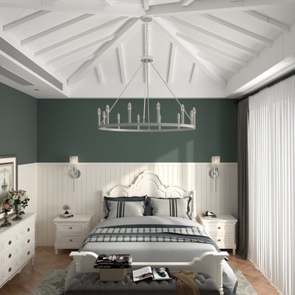 Suspension Acroma à 12 lumières, style ferme, en forme de roue de charrette de 40 pouces, avec certification UL - 40'' de diamètre x 138'' de hauteur