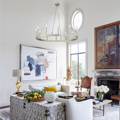 Suspension Acroma à 12 lumières, style ferme, en forme de roue de charrette de 40 pouces, avec certification UL - 40'' de diamètre x 138'' de hauteur