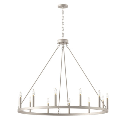 Suspension Acroma à 12 lumières, style ferme, en forme de roue de charrette de 40 pouces, avec certification UL - 40'' de diamètre x 138'' de hauteur