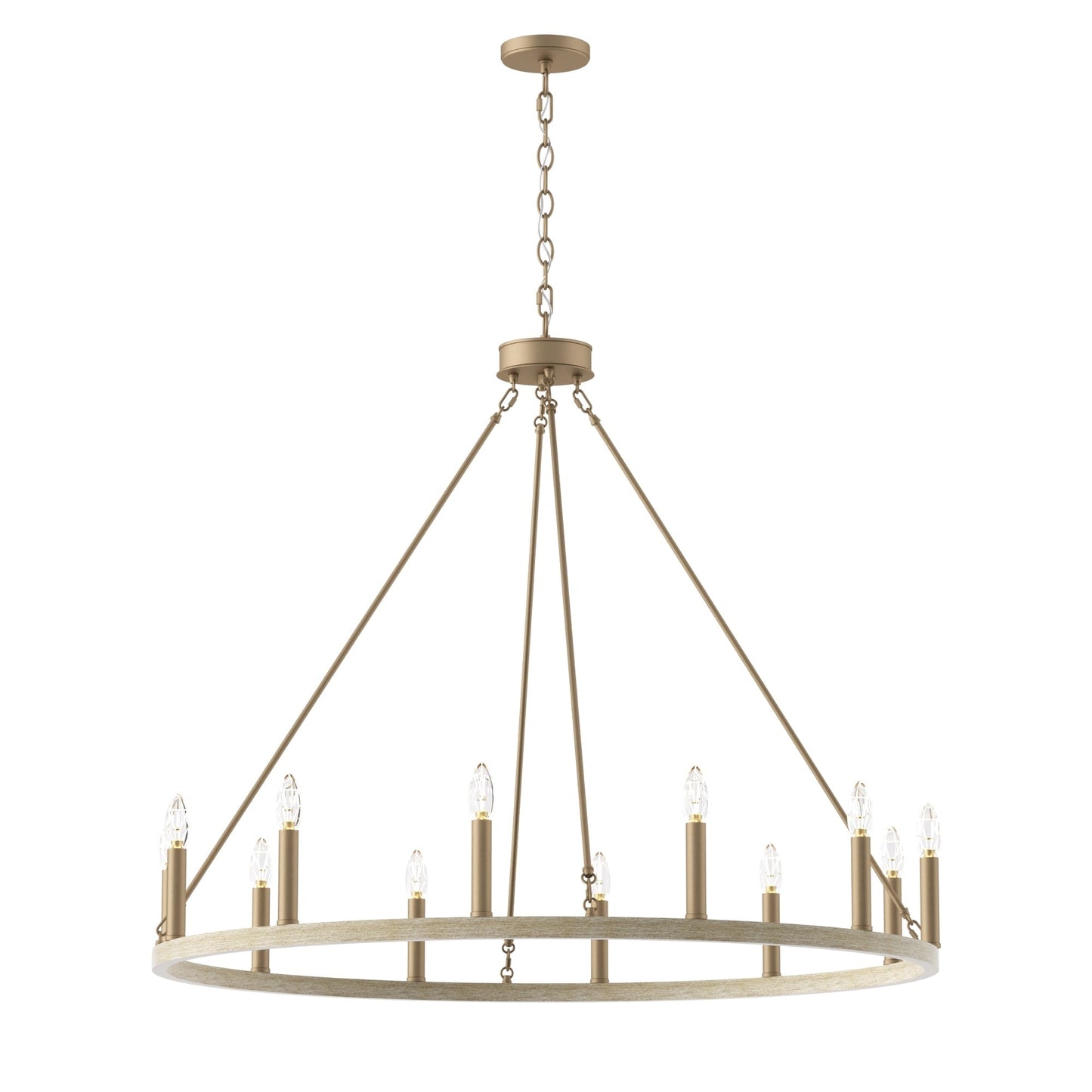 Suspension Acroma à 12 lumières, style ferme, en forme de roue de charrette de 40 pouces, avec certification UL - 40'' de diamètre x 138'' de hauteur