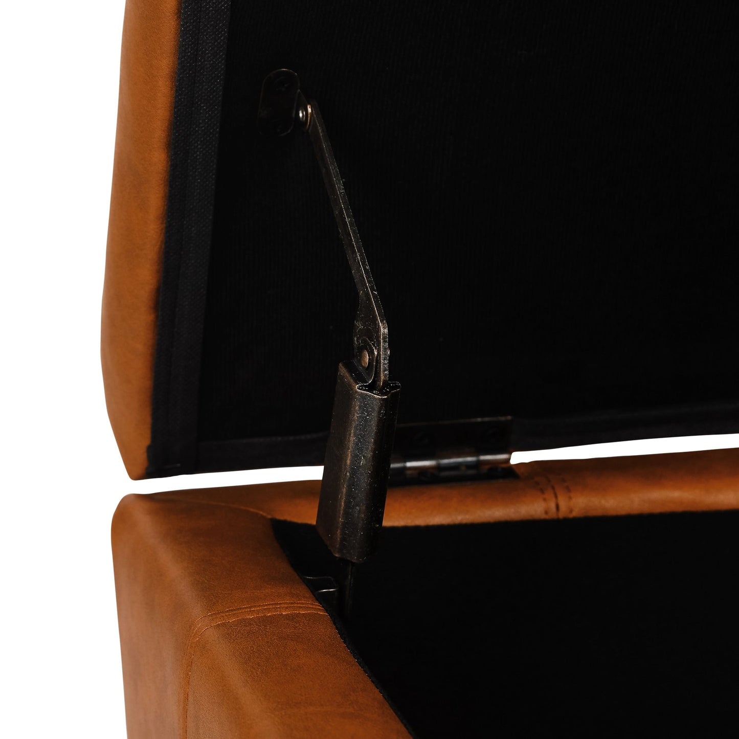 Tabouret-pouf de rangement en simili cuir Adeco 50