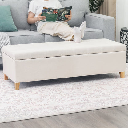 Tabouret-pouf de rangement en simili cuir Adeco 50