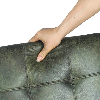 Tabouret-pouf de rangement en simili cuir Adeco 50