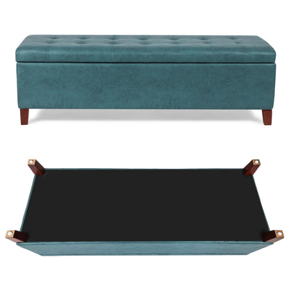 Tabouret-pouf de rangement en simili cuir Adeco 50