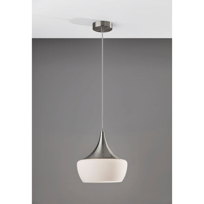Lampe suspendue Eliza en noir ou en acier d'Adesso