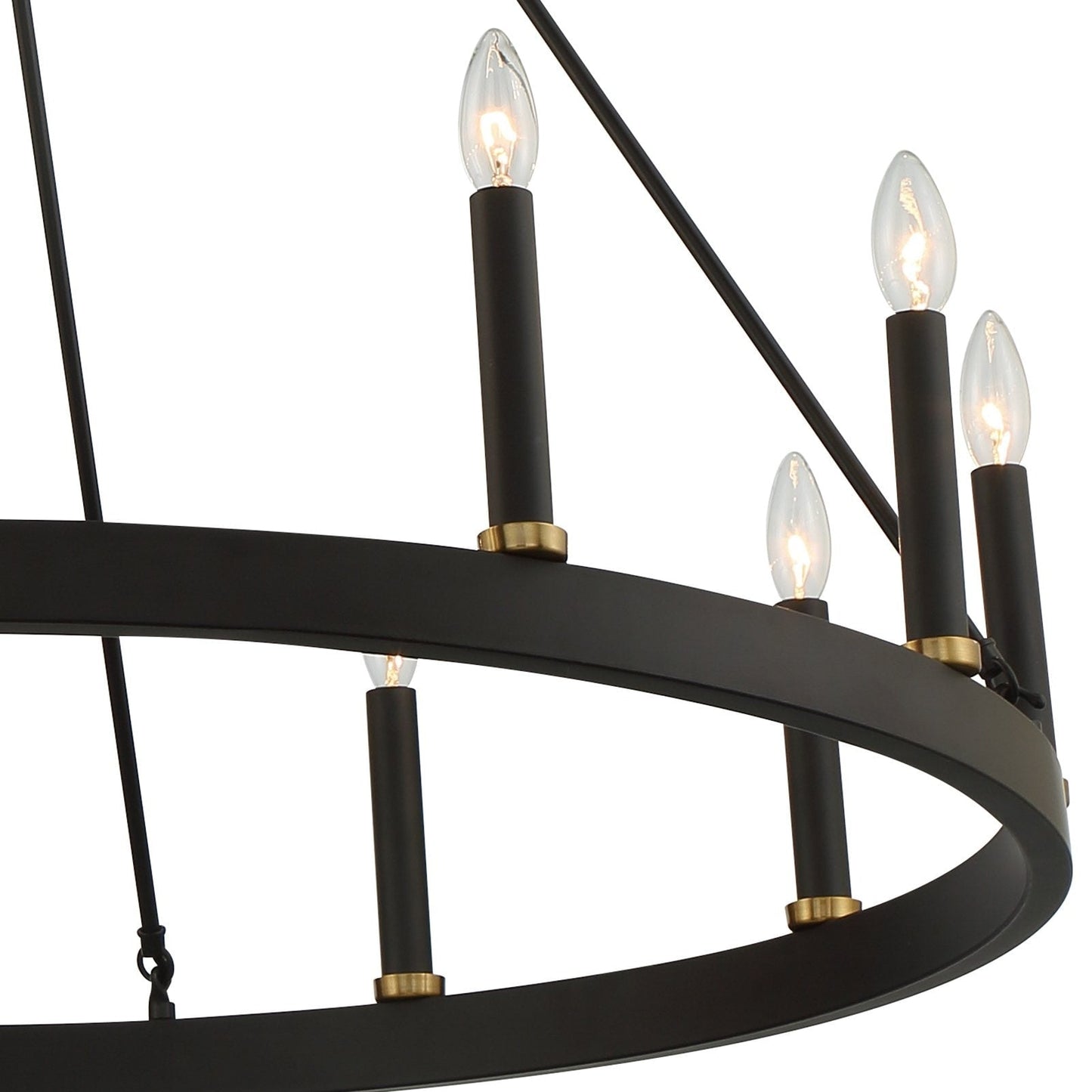 Suspension Acroma à 12 lumières, style ferme, en forme de roue de charrette de 40 pouces, avec certification UL - 40'' de diamètre x 138'' de hauteur