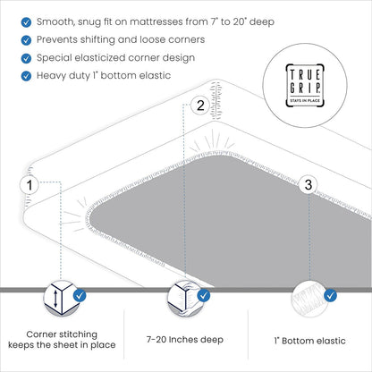 Jeu de draps en coton égyptien de luxe Aireolux, ultra-doux et soyeux, 1000 fils.