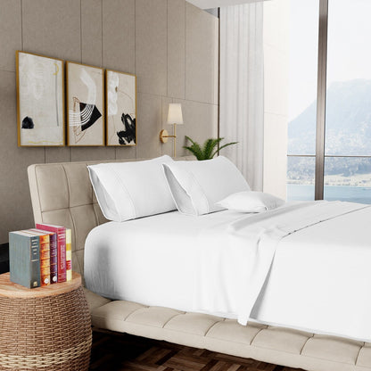 Jeu de draps en coton égyptien de luxe Aireolux, ultra-doux et soyeux, 1000 fils.