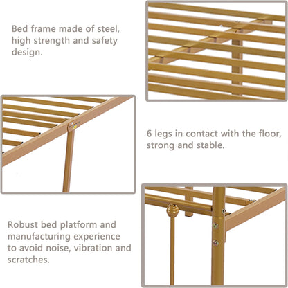 Cadre de lit plateforme en métal simple et vintage, facile à assembler, de Alazyhome