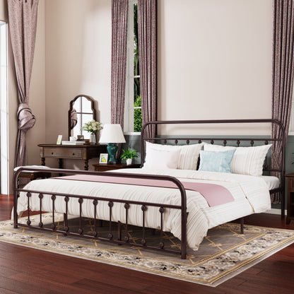 Cadre de lit plateforme en métal simple et vintage, facile à assembler, de Alazyhome