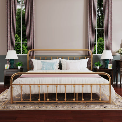 Cadre de lit plateforme en métal simple et vintage, facile à assembler, de Alazyhome