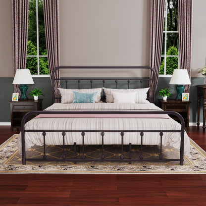 Cadre de lit plateforme en métal simple et vintage, facile à assembler, de Alazyhome