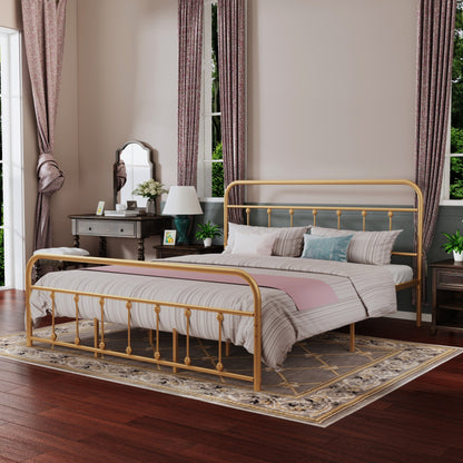 Cadre de lit plateforme en métal simple et vintage, facile à assembler, de Alazyhome