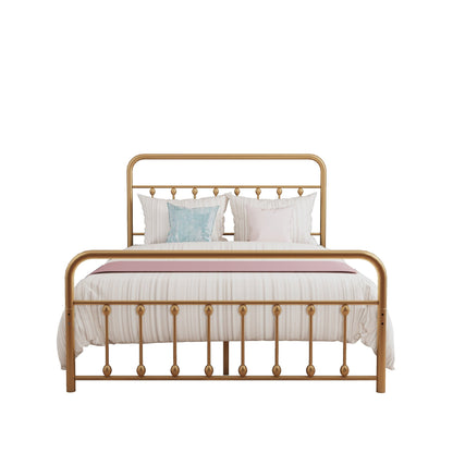 Cadre de lit plateforme en métal simple et vintage, facile à assembler, de Alazyhome