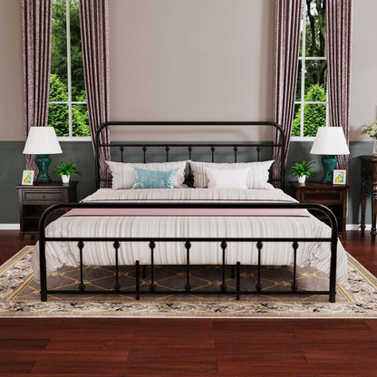 Cadre de lit plateforme en métal simple et vintage, facile à assembler, de Alazyhome