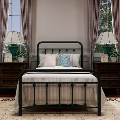 Cadre de lit plateforme en métal simple et vintage, facile à assembler, de Alazyhome