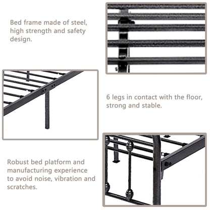 Cadre de lit plateforme en métal simple et vintage, facile à assembler, de Alazyhome