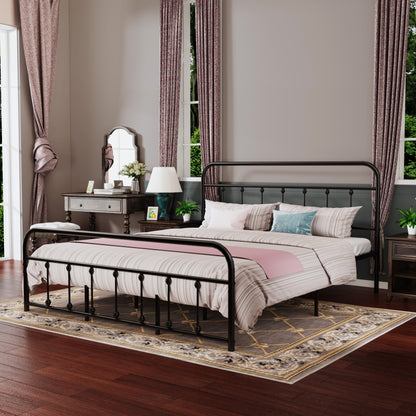 Cadre de lit plateforme en métal simple et vintage, facile à assembler, de Alazyhome