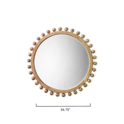Miroir rond en bois Orion d'Alden Décor, naturel