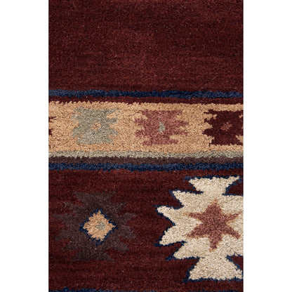 Tapis en laine à poils courts, style sud-ouest, de la marque Alora Decor, modèle Ryder
