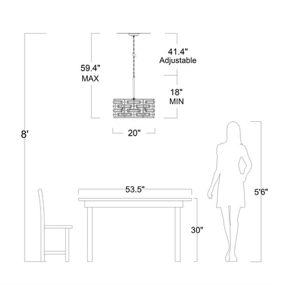 Luminaire Anita à abat-jour tambour avec prismes en verre transparent