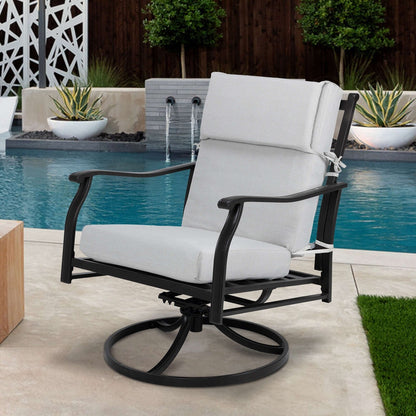 Aoodor Lot de 4 coussins pour chaises de jardin à dossier haut, 46x21x4 pouces (coussins uniquement)