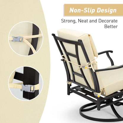 Aoodor Lot de 4 coussins pour chaises de jardin à dossier haut, 46x21x4 pouces (coussins uniquement)