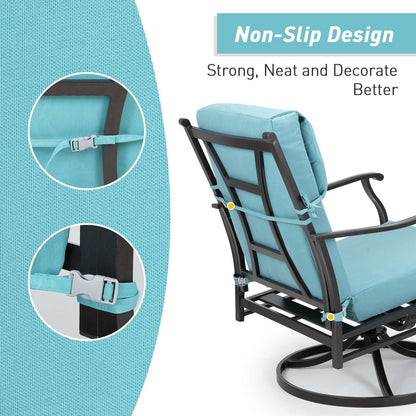 Aoodor Lot de 4 coussins pour chaises de jardin à dossier haut, 46x21x4 pouces (coussins uniquement)