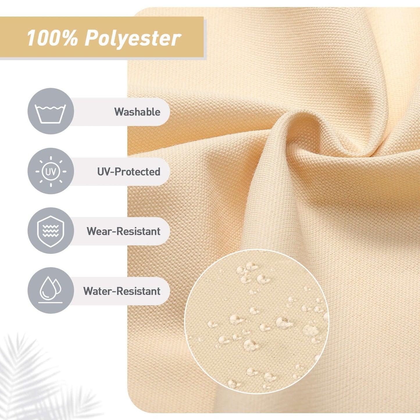 Aoodor Lot de 4 coussins pour chaises de jardin à dossier haut, 46x21x4 pouces (coussins uniquement)