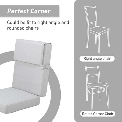 Aoodor Lot de 4 coussins pour chaises de jardin à dossier haut, 46x21x4 pouces (coussins uniquement)