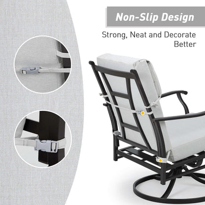 Aoodor Lot de 4 coussins pour chaises de jardin à dossier haut, 46x21x4 pouces (coussins uniquement)