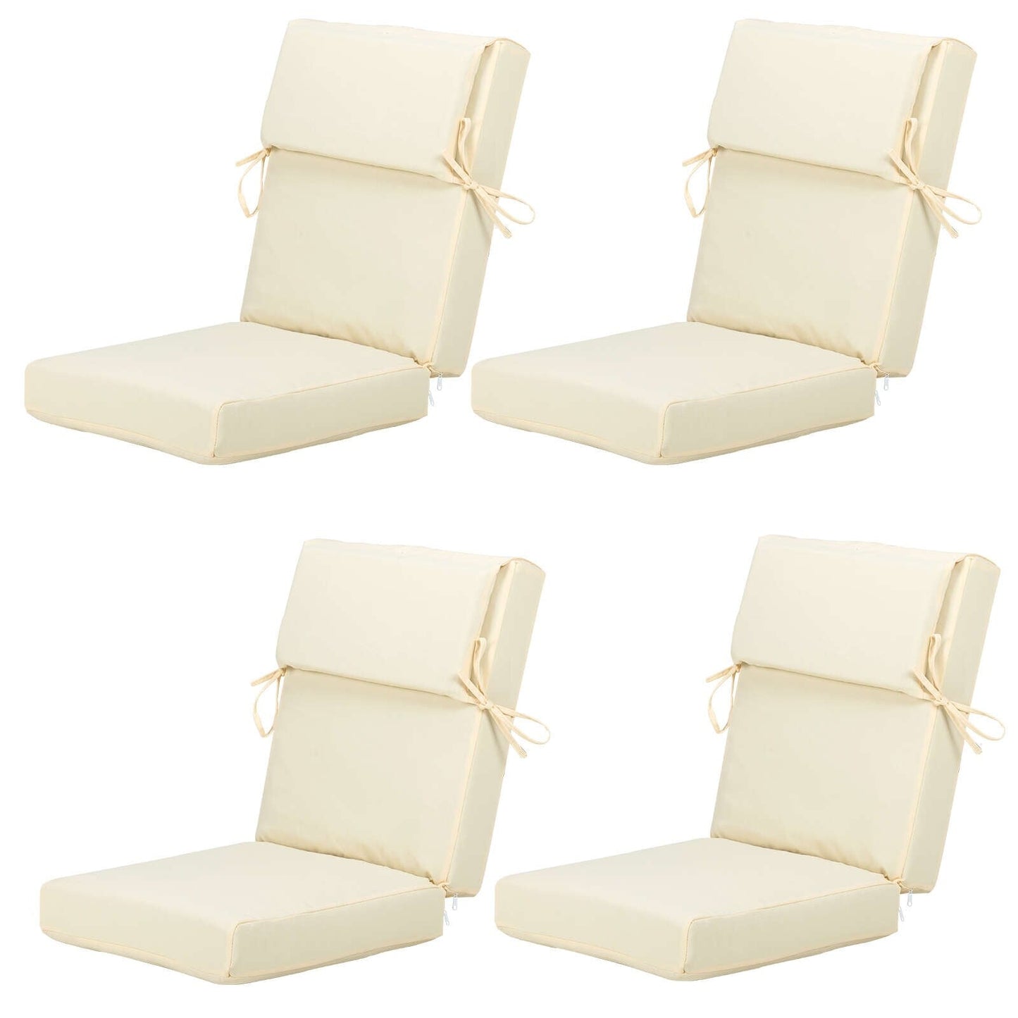 Aoodor Lot de 4 coussins pour chaises de jardin à dossier haut, 46x21x4 pouces (coussins uniquement)